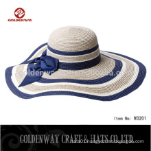 Paper braid ladies sun protection hat with bow